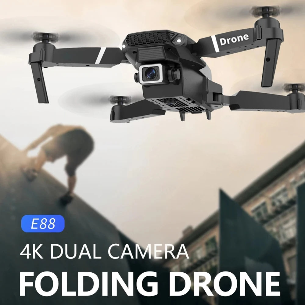 Professional Drone E88 4K Wide-Angle HD 1080P Camera WiFi FPV Height Hold Foldable