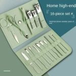 16 in 1 Nail Cutter Set Stainless Steel Nail Clippers Set With Folding Bag